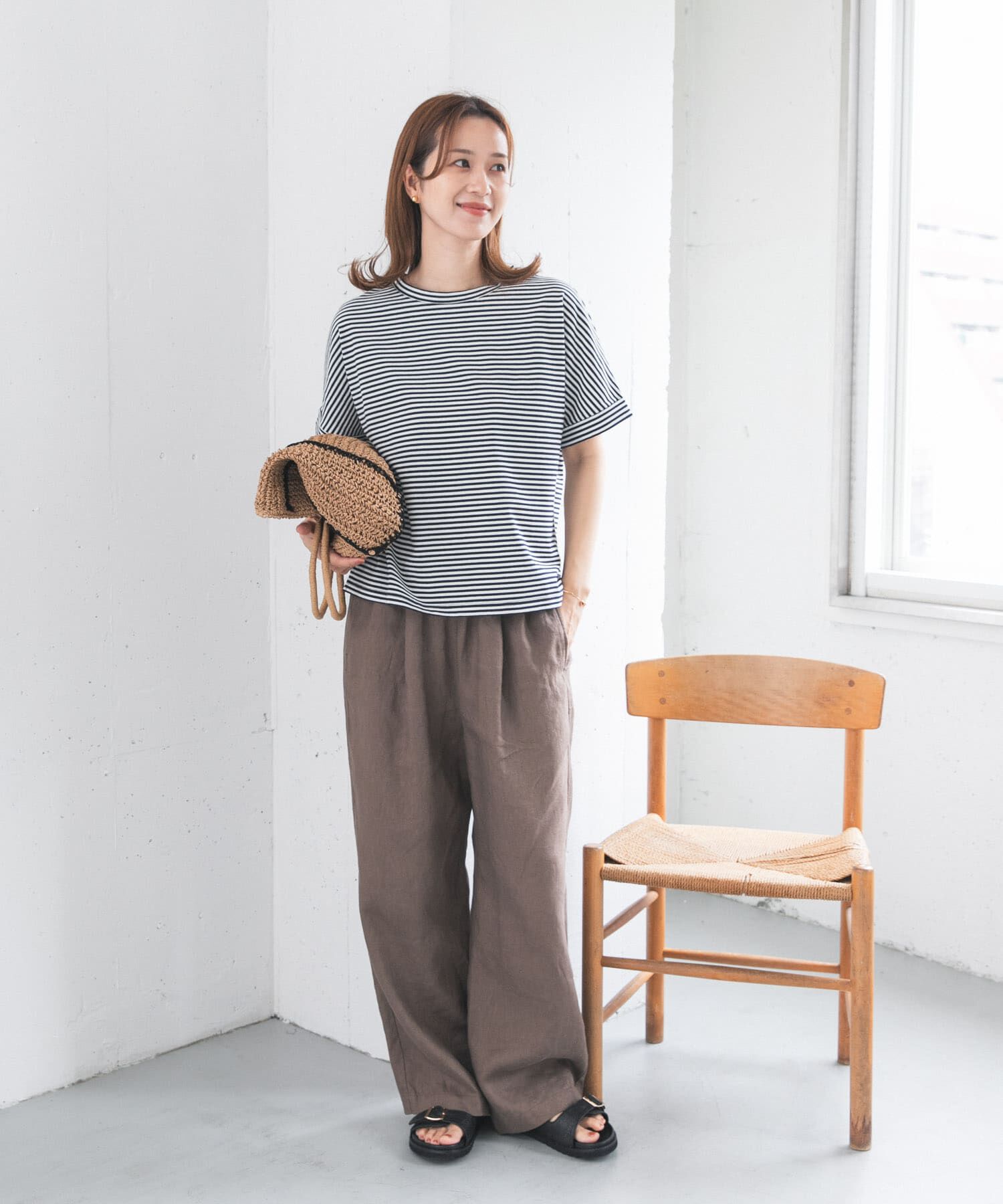 URBAN RESEARCH DOORS「『UR TECH』コットンロールスリーブプルオーバー」|Tシャツ・カットソー|