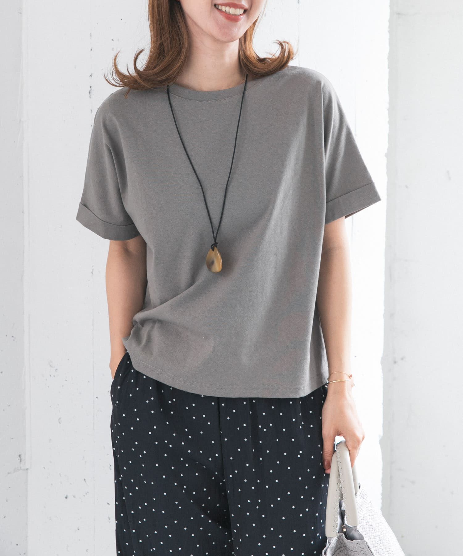URBAN RESEARCH DOORS「『UR TECH』コットンロールスリーブプルオーバー」|Tシャツ・カットソー|