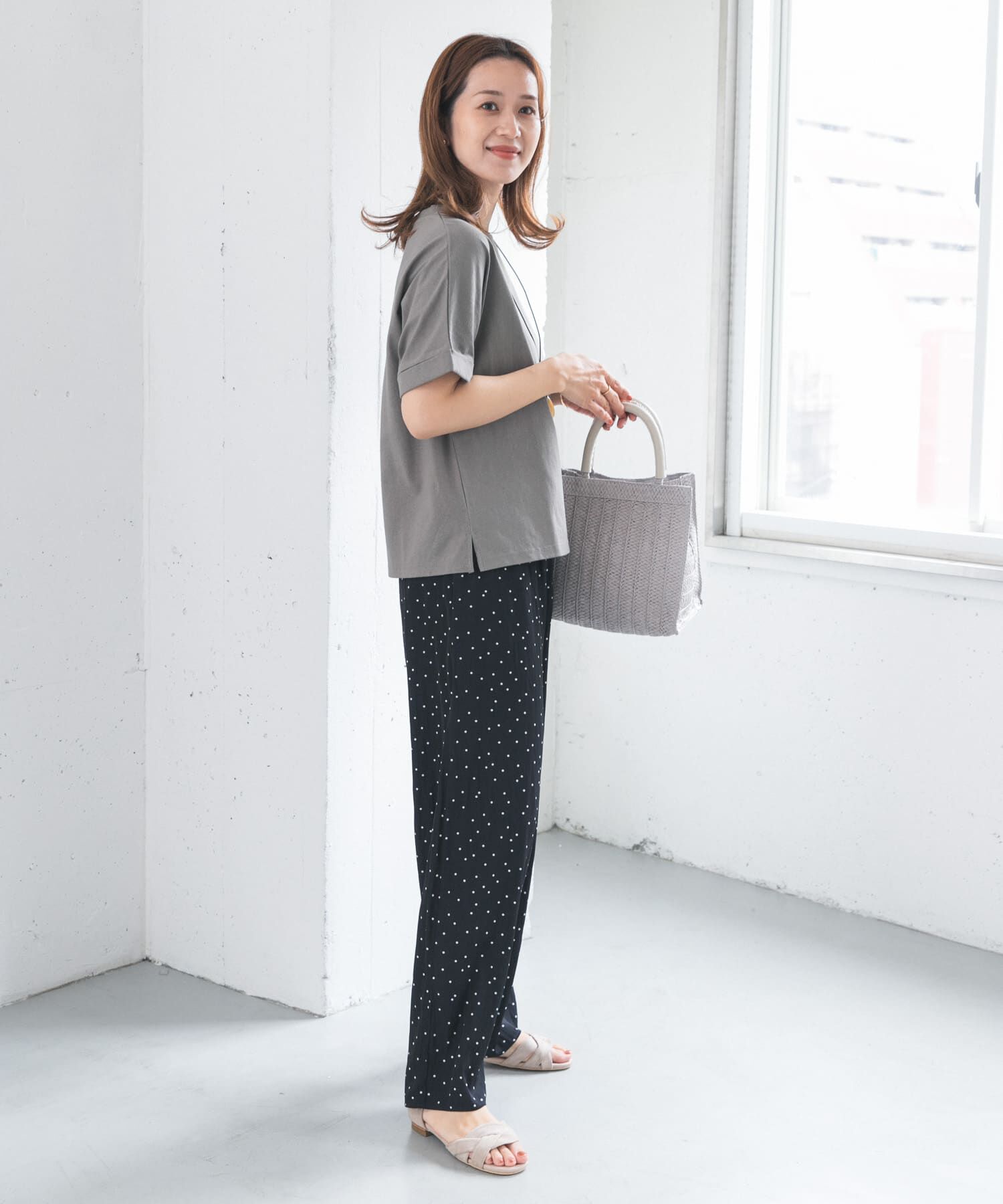 URBAN RESEARCH DOORS「『UR TECH』コットンロールスリーブプルオーバー」|Tシャツ・カットソー|