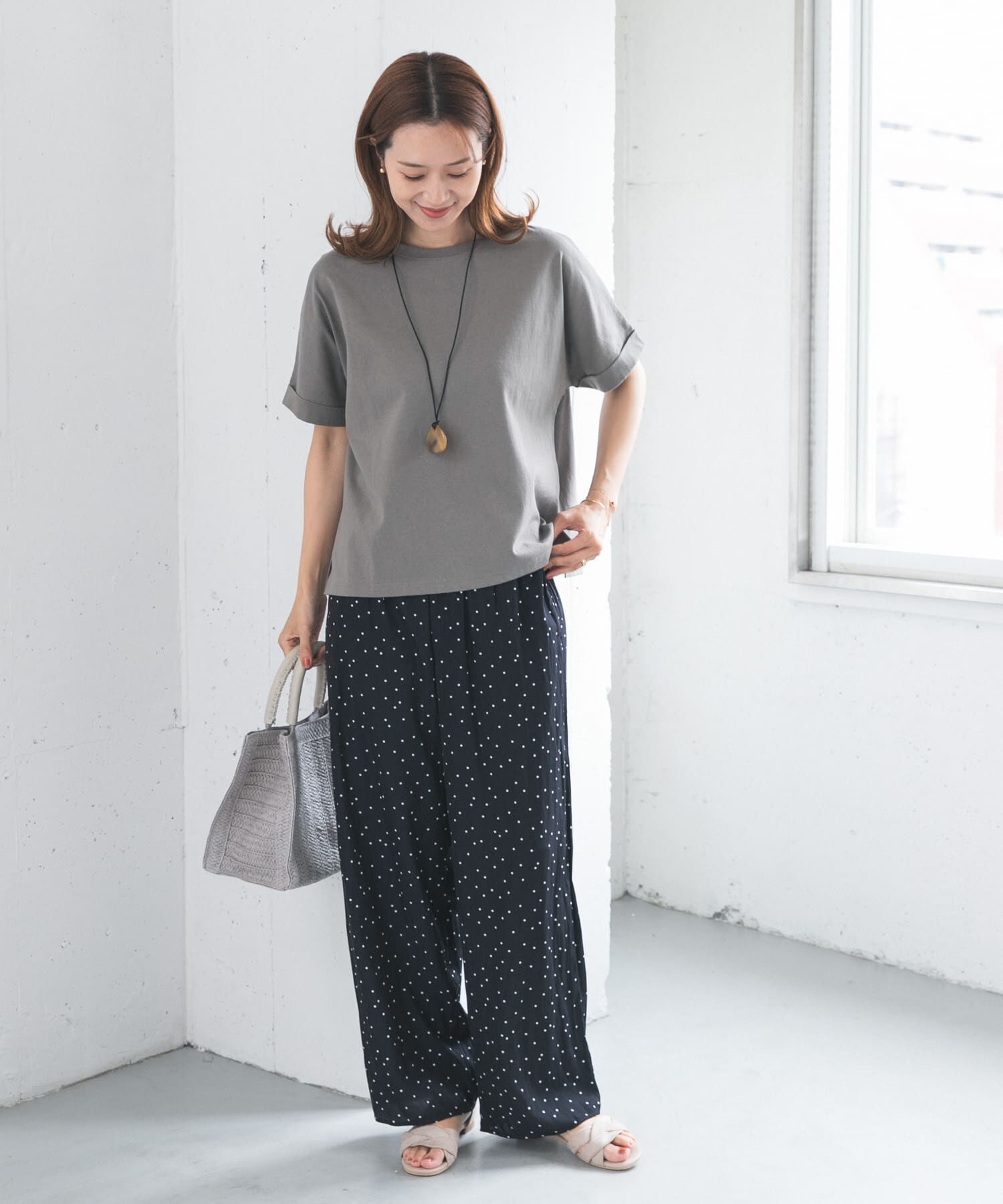 URBAN RESEARCH DOORS「『UR TECH』コットンロールスリーブプルオーバー」|Tシャツ・カットソー|