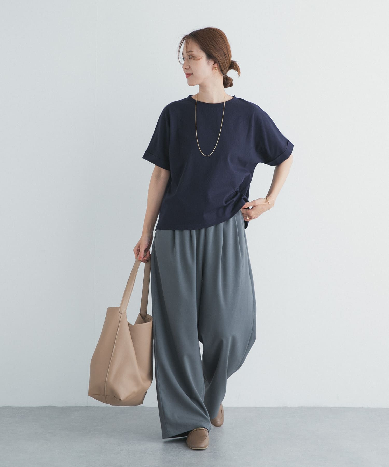 URBAN RESEARCH DOORS「『UR TECH』コットンロールスリーブプルオーバー」|Tシャツ・カットソー|