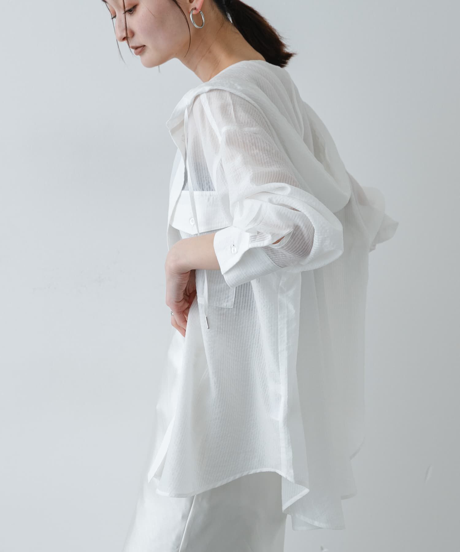SENSE OF PLACE by URBAN RESEARCH「シアーフーディシャツ」|シャツ・ブラウス|