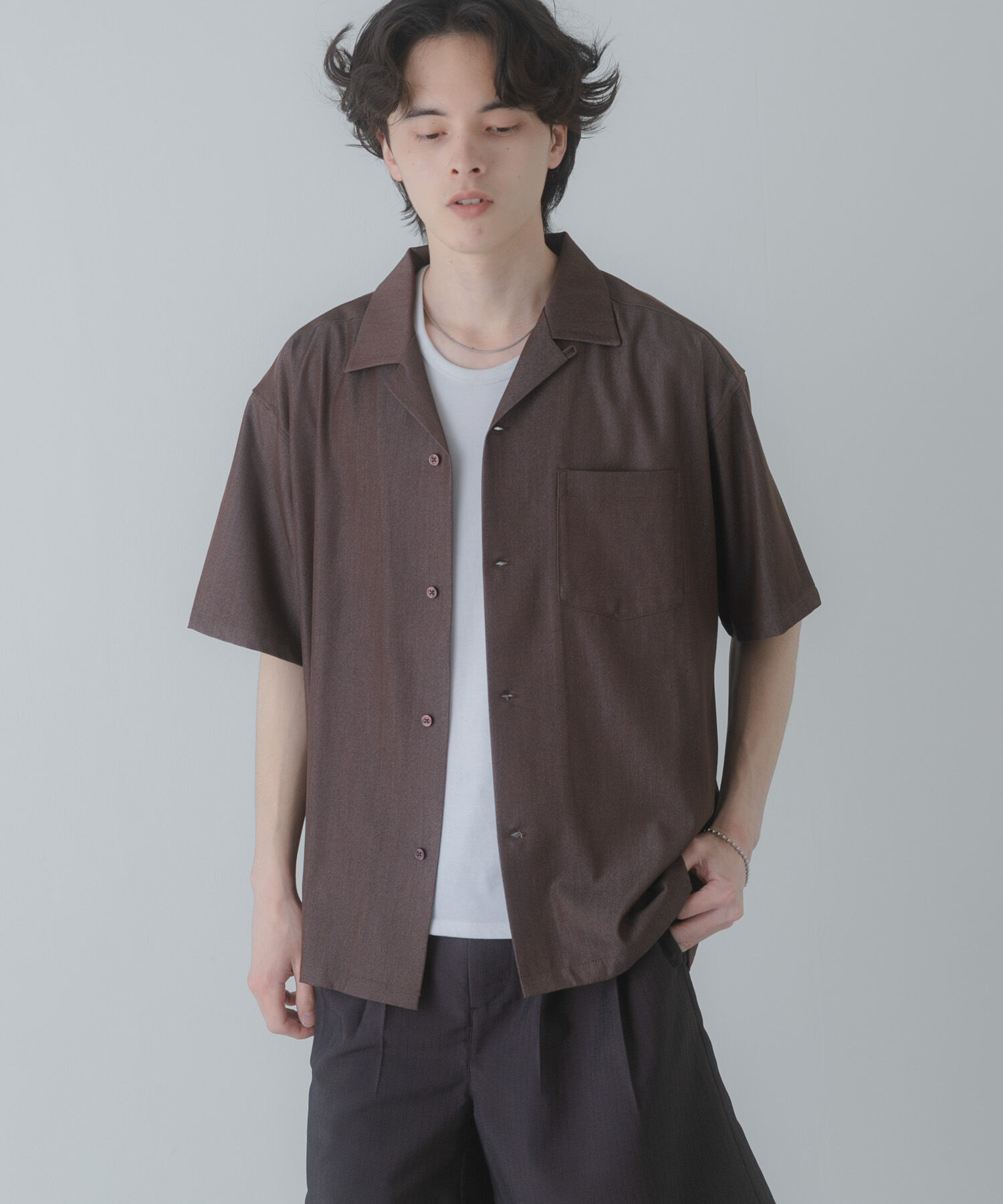 SENSE OF PLACE by URBAN RESEARCH「シャンブレーオープンカラーシャツ」|シャツ・ブラウス|