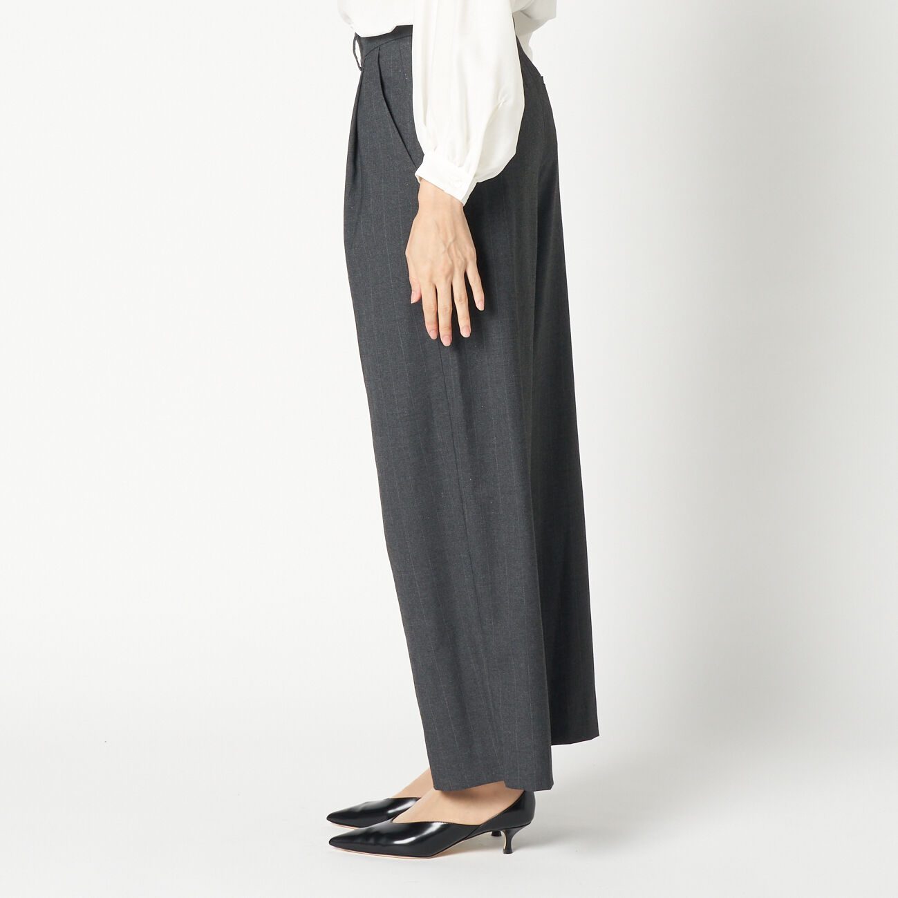 HELIOPOLE「HELIOPOLE GLITTER STRIPE STRAIGHT PANTS」|チノ|
