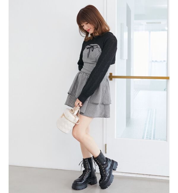  「フードボレロ&times;ミニキャミワンピセット」|ワンピース|