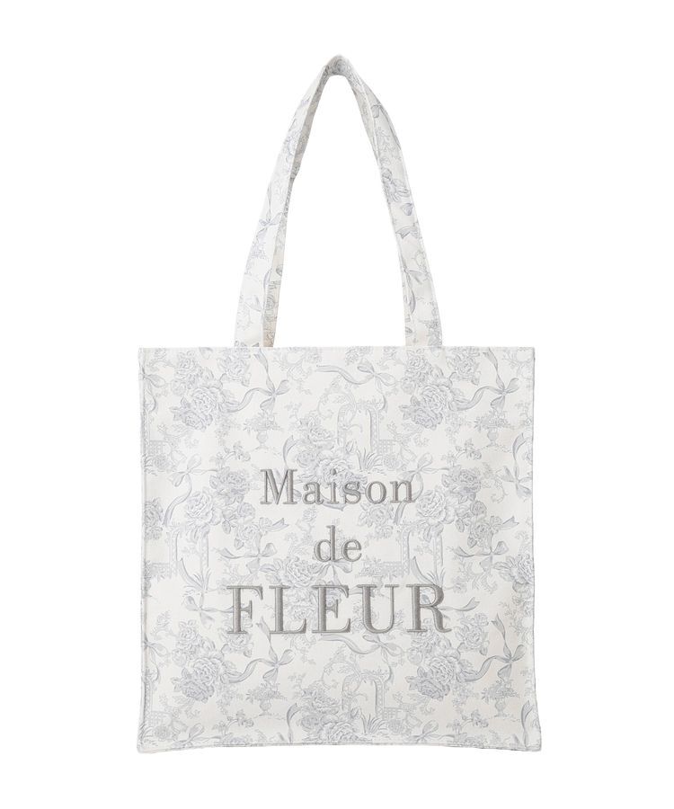 Maison de FLEUR「フラワーガーデンロゴ刺繍スクエアトート」|トートバッグ|