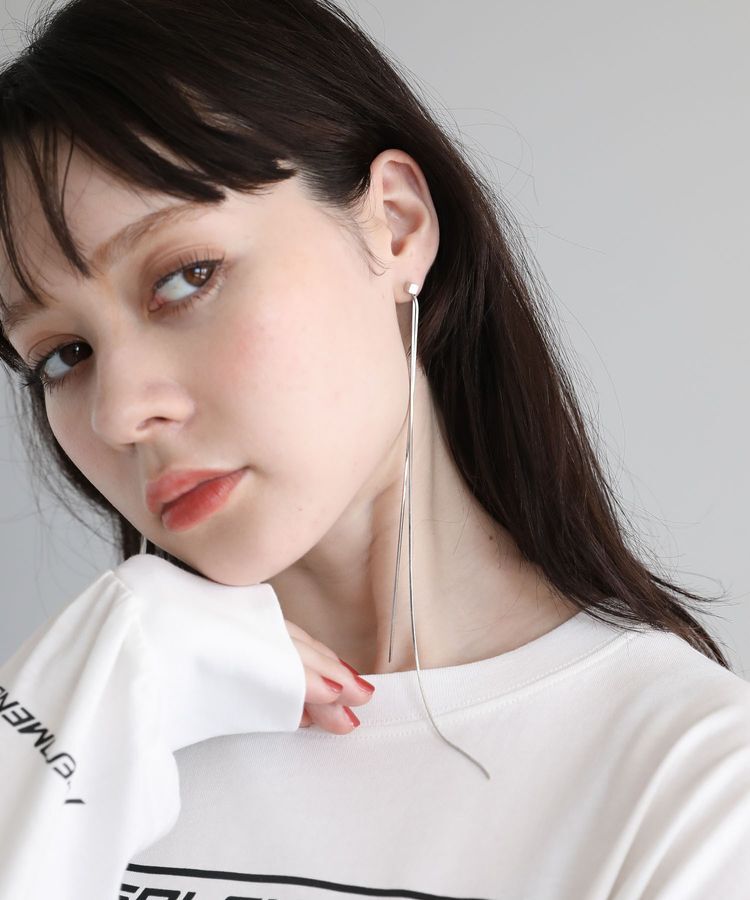 Green Parks「・HALF TIME 2wayロングチェーンピアス」|ピアス|Silver