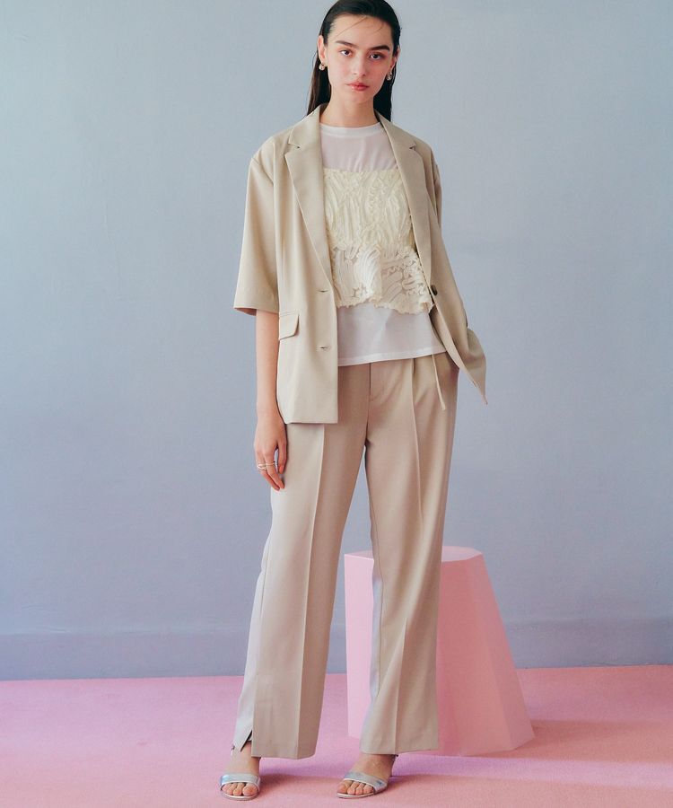 YECCA VECCA「ベルト付きタックストレートパンツ」|その他|
