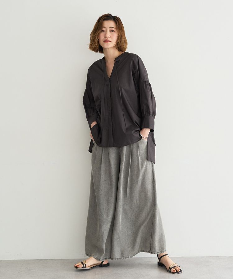 YECCA VECCA「バイオ加工ヴィンテージデニムワイドパンツ」|デニム|