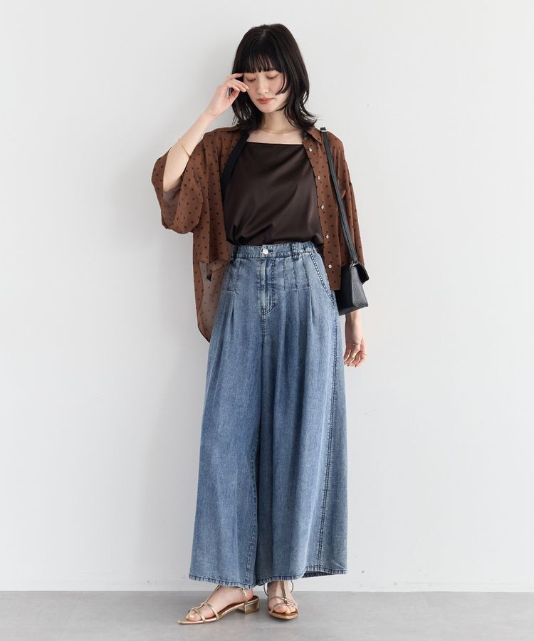 YECCA VECCA「バイオ加工ヴィンテージデニムワイドパンツ」|デニム|