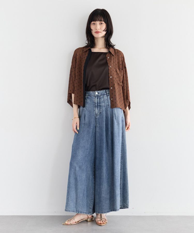 YECCA VECCA「バイオ加工ヴィンテージデニムワイドパンツ」|デニム|