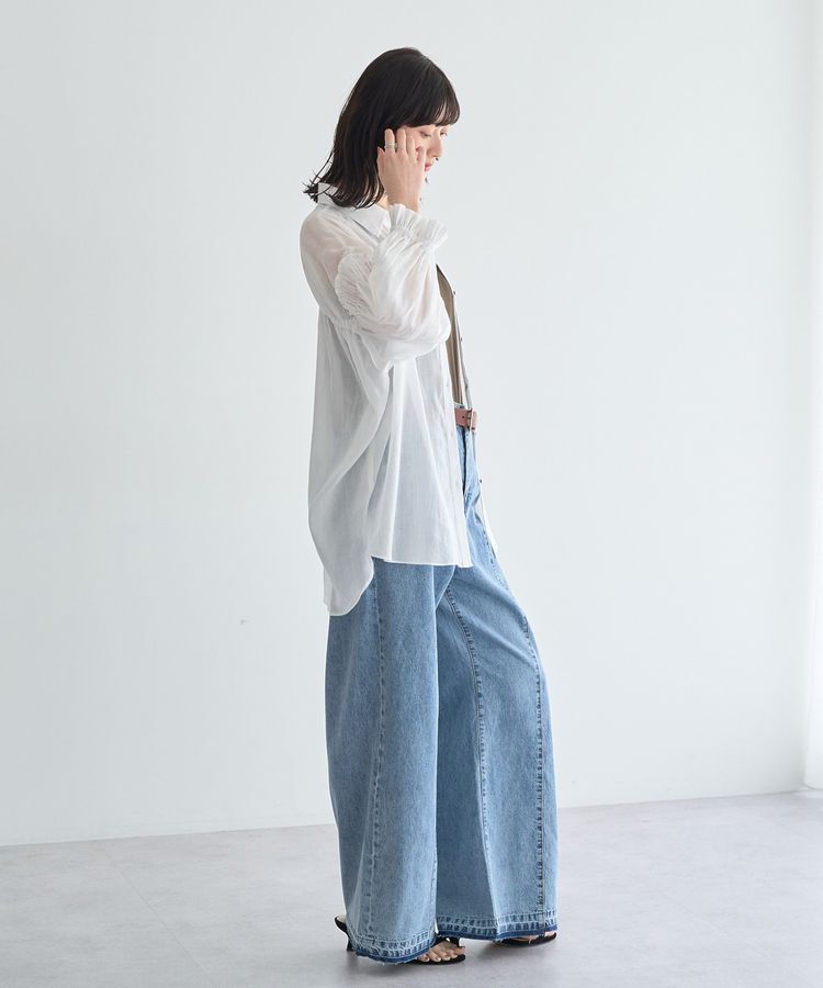 Editt by YECCA VECCA「綿麻シアーボリュームギャザーシャツ」|シャツ・ブラウス|