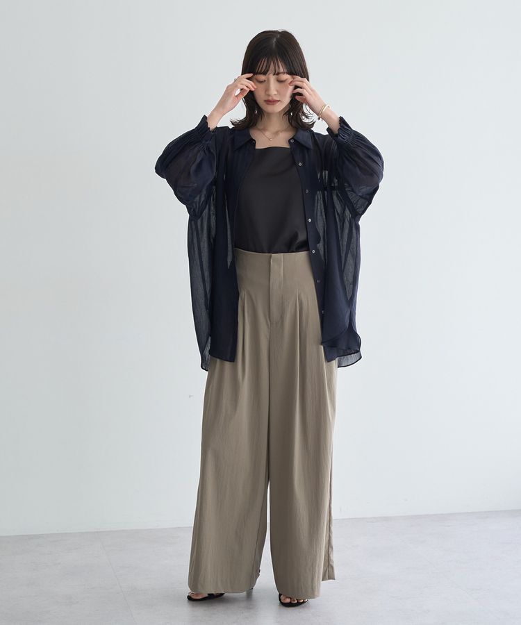 Editt by YECCA VECCA「綿麻シアーボリュームギャザーシャツ」|シャツ・ブラウス|