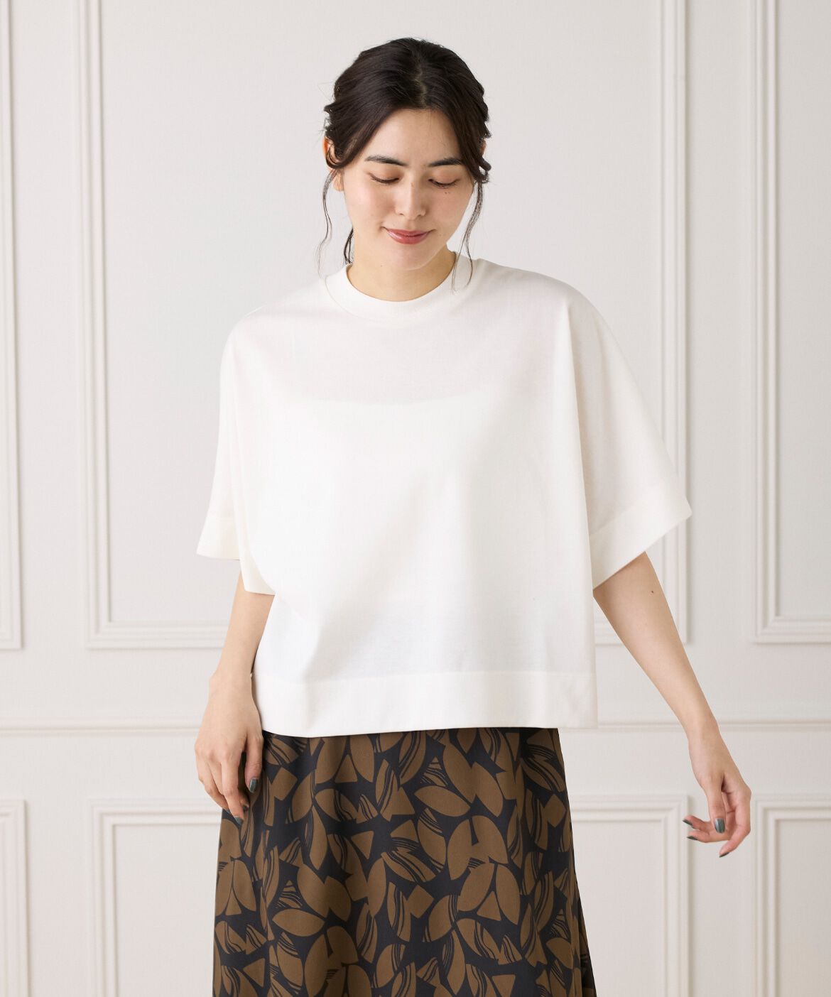INED「《大きいサイズ》シアーオーバーサイズカットソー」|Tシャツ・カットソー|