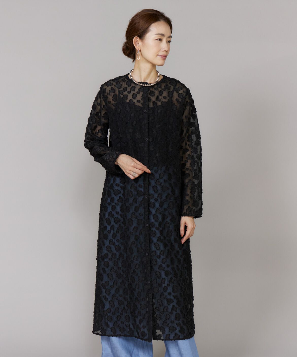 Le Souk「《大きいサイズ》カットジャカードワンピース」|ワンピース|