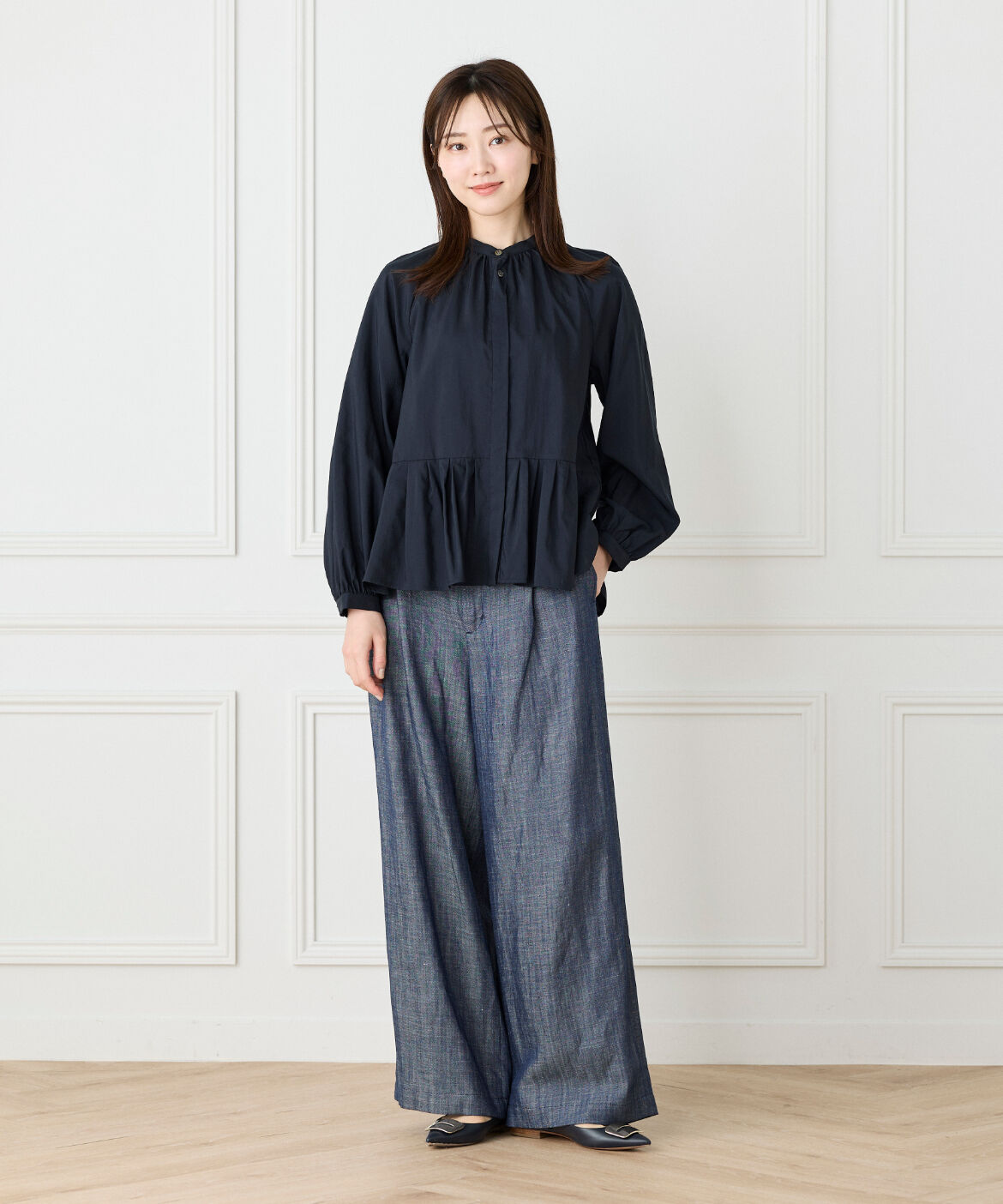 Le Souk「バンドカラーペプラムブラウス」|シャツ・ブラウス|