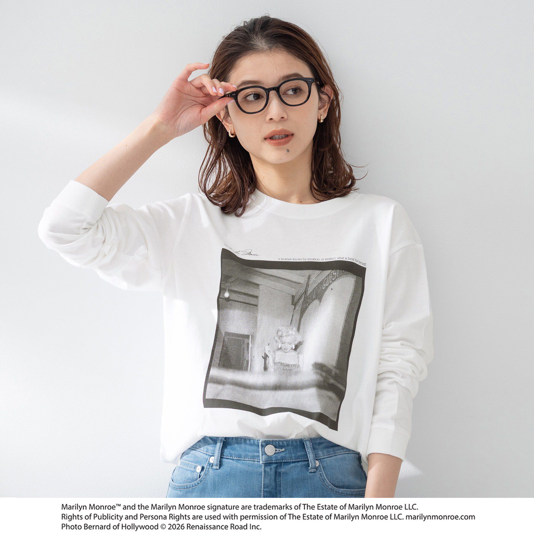 UNTITLED「【MARILYN MONROE】GOOD ROCK SPEED ロングスリーブTシャツ」|Tシャツ・カットソー|ホワイト(001)
