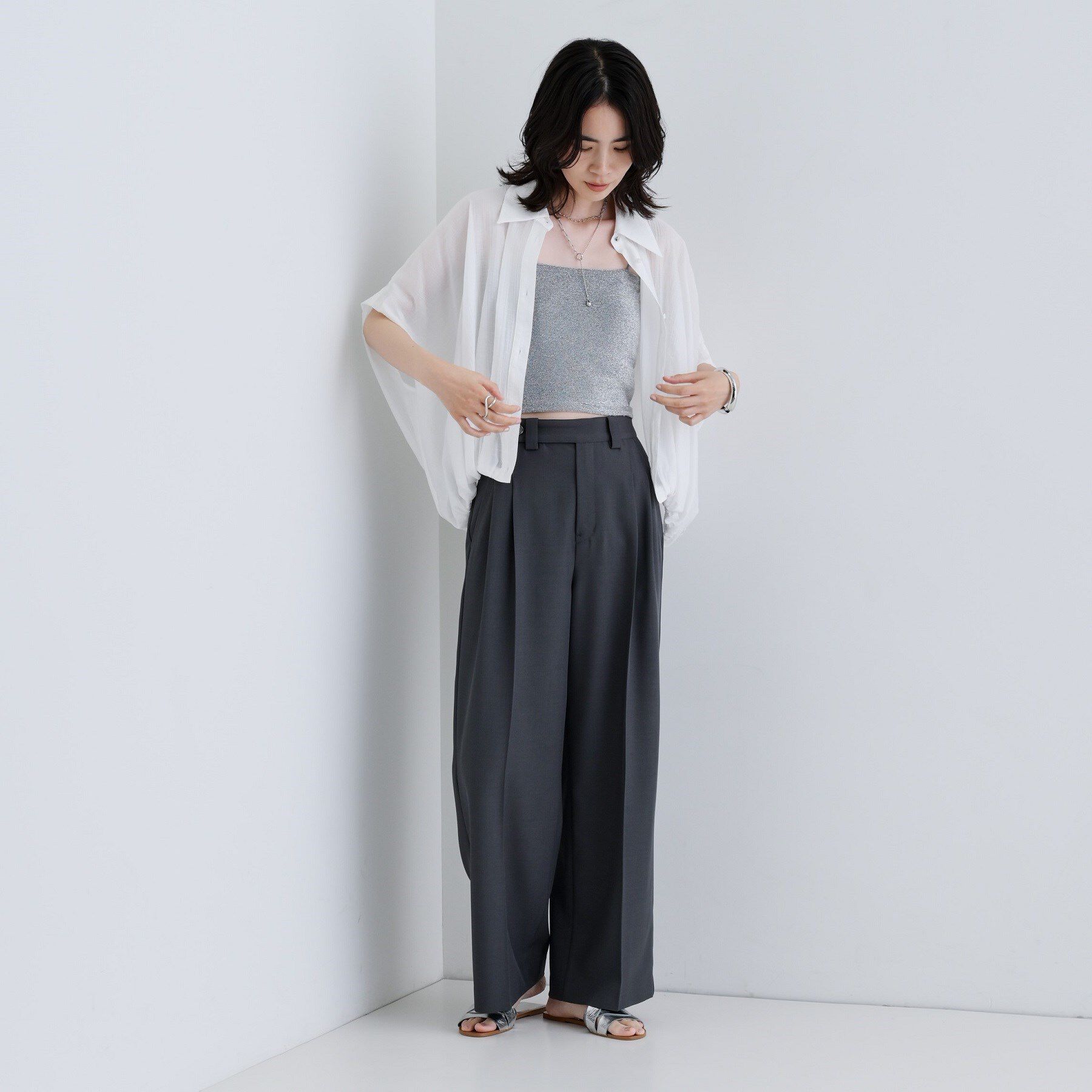 GALLEST「【一部店舗限定】カップ付きラメキャミソール」|キャミソール|