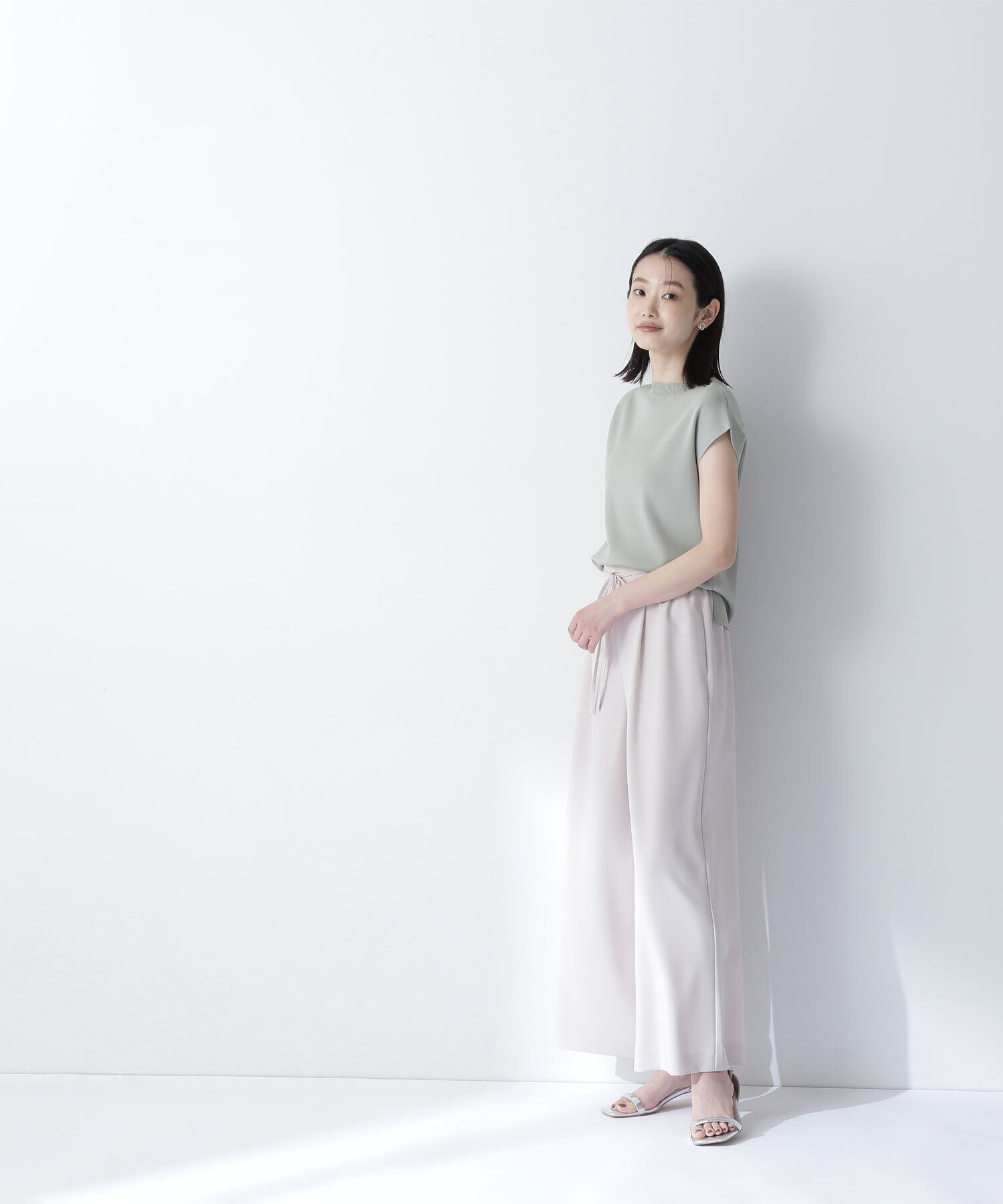  「リネンライクリボンイージーワイドパンツ」|その他|