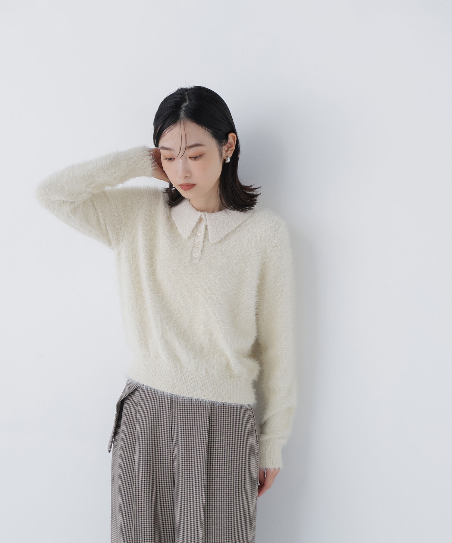  「シャギーポロニット」|ニット・セーター|