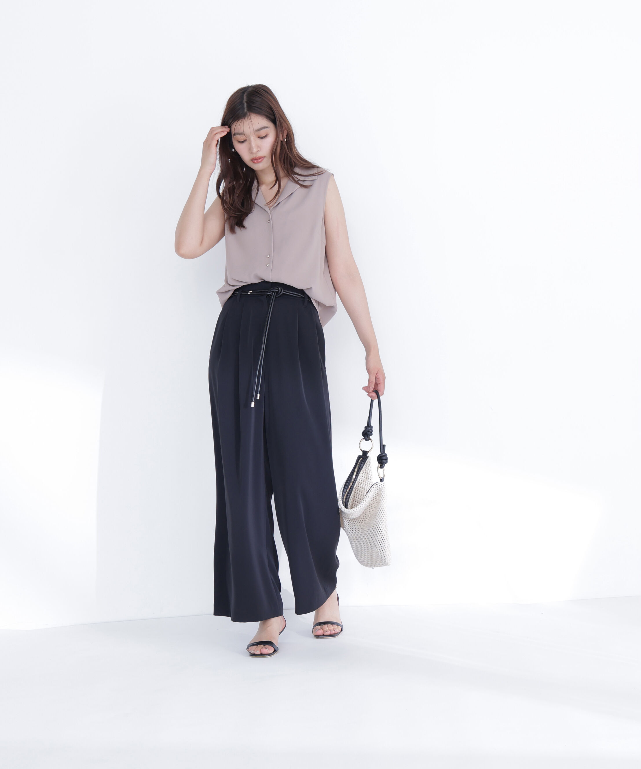  「フェイクレザーベルテッドパンツ」|その他|