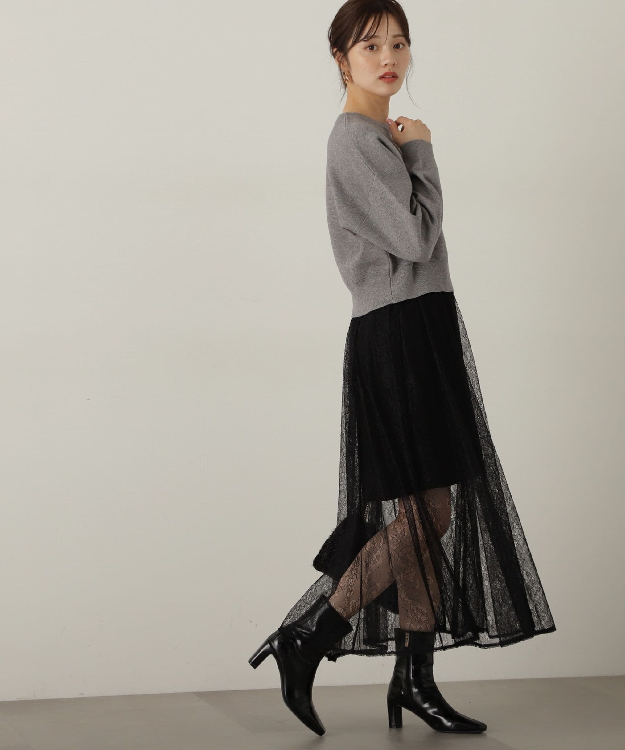 PROPORTION BODY DRESSING「ギャザーレーススカート　24AW」|スカート|