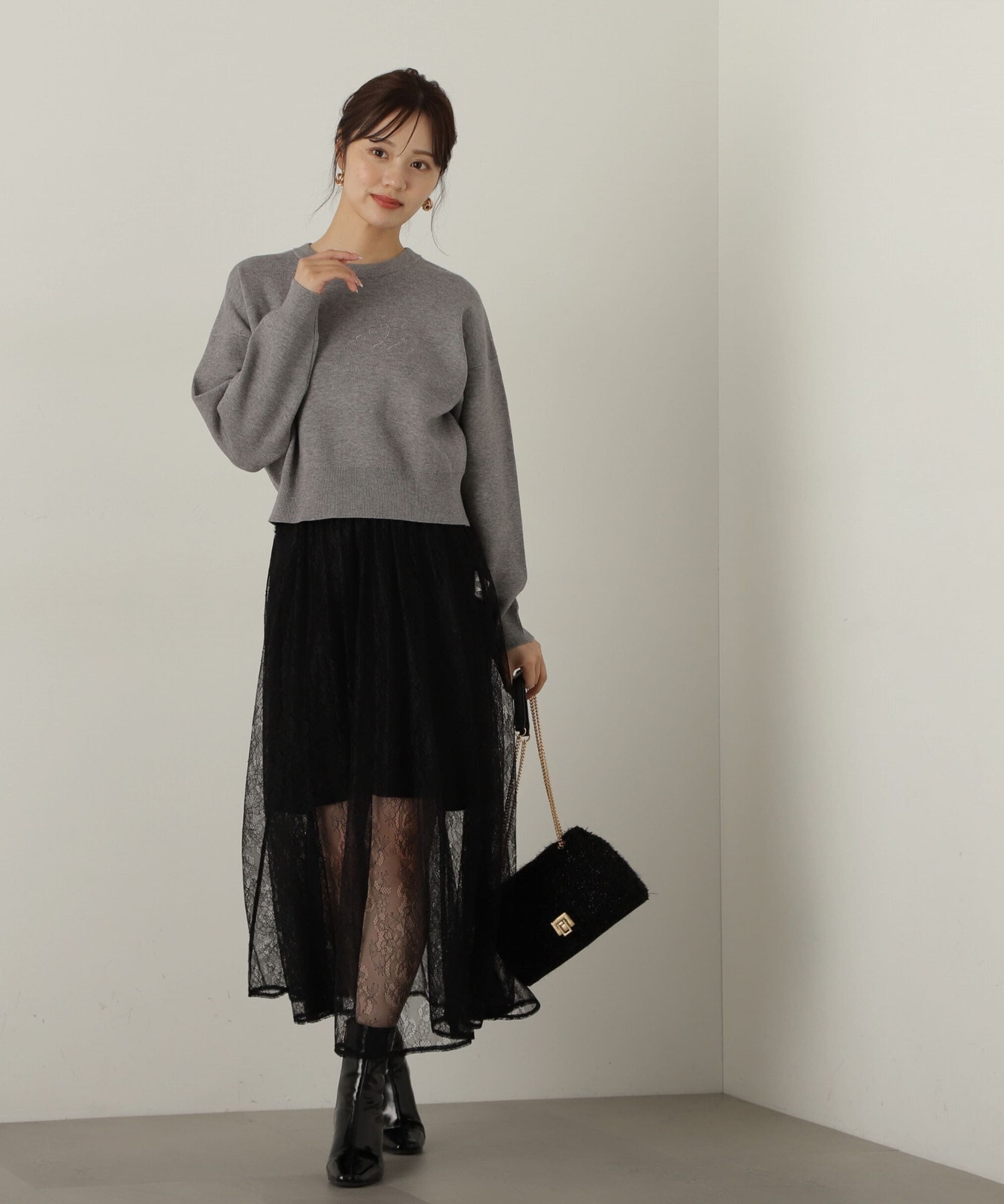PROPORTION BODY DRESSING「ギャザーレーススカート　24AW」|スカート|