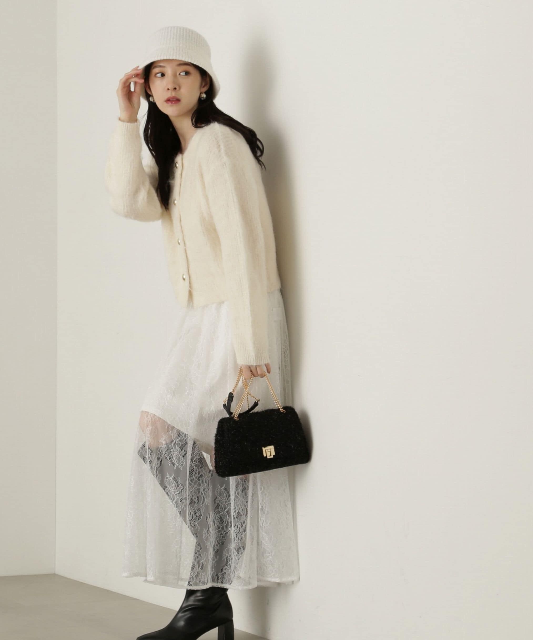 PROPORTION BODY DRESSING「ギャザーレーススカート　24AW」|スカート|ホワイト