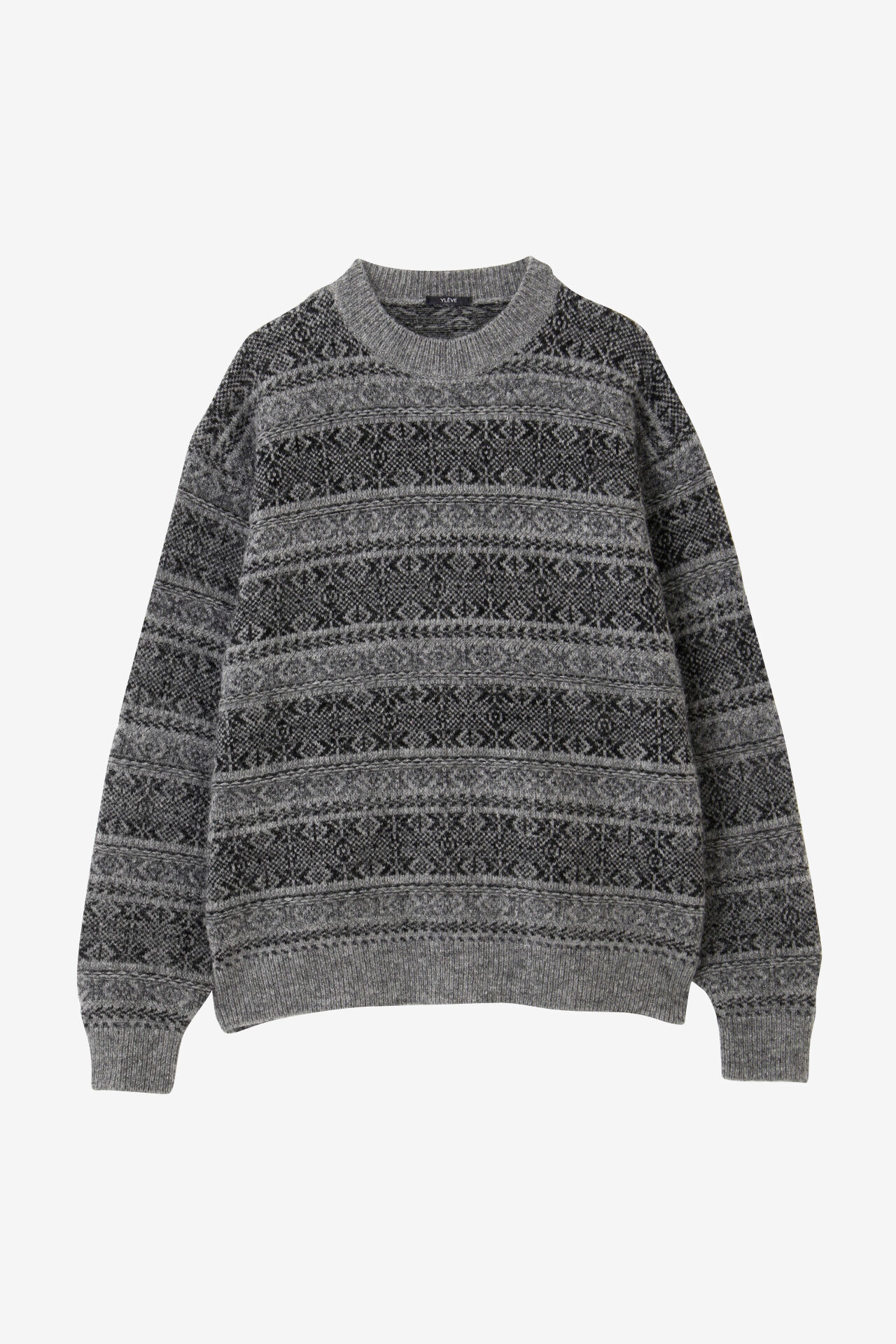 YLEVE 「YLEVE / WOOL MOHAIR FAIR ISLE KNIT」|ニット・セーター|グレー
