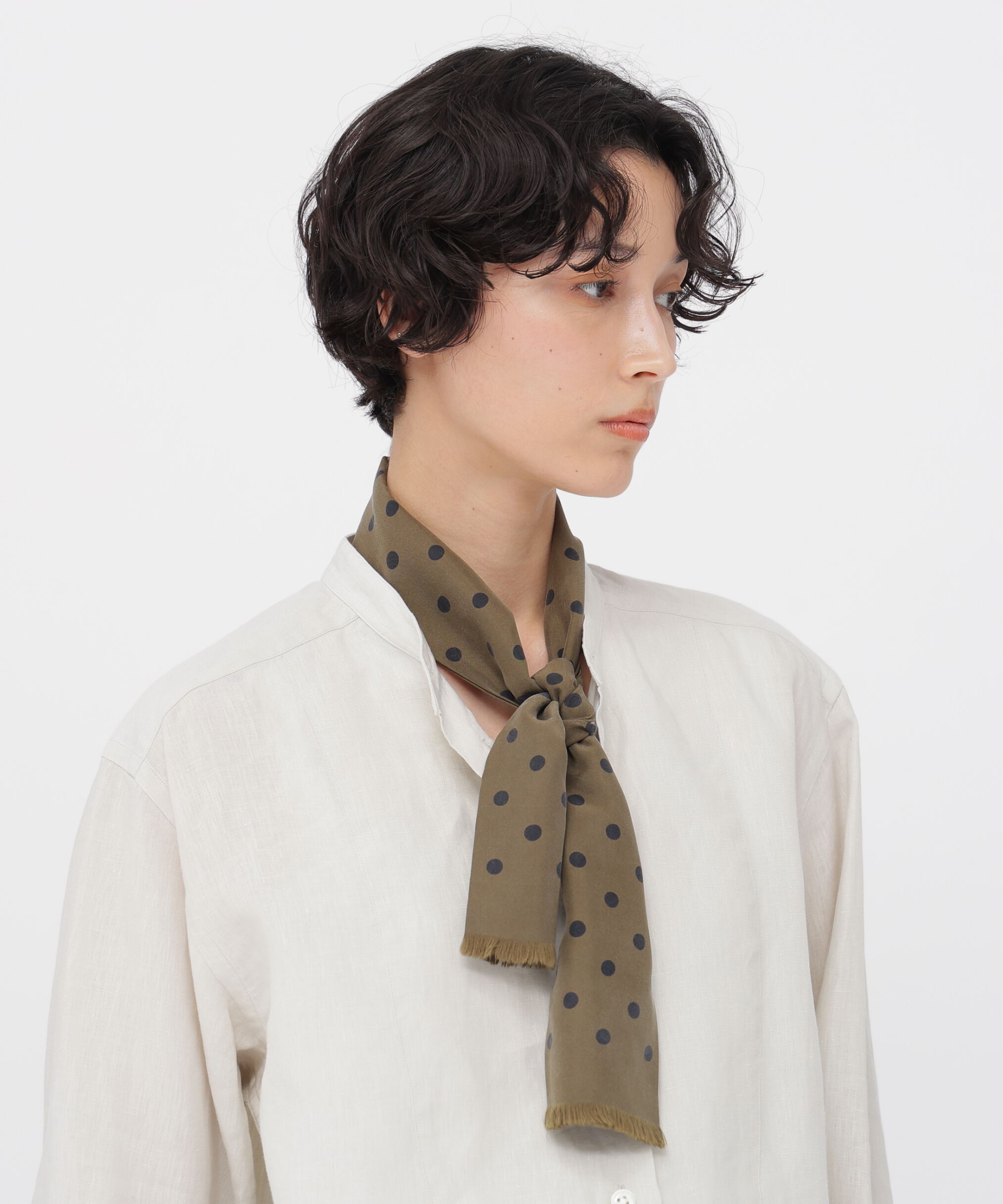  「SILK TWILL POLKA DOT TIE SCARF」|バンダナ・スカーフ|