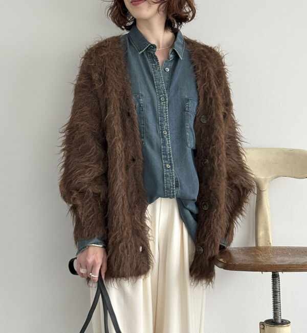 Doux archives「シャギーニットカーディガン」|カーディガン|BROWN