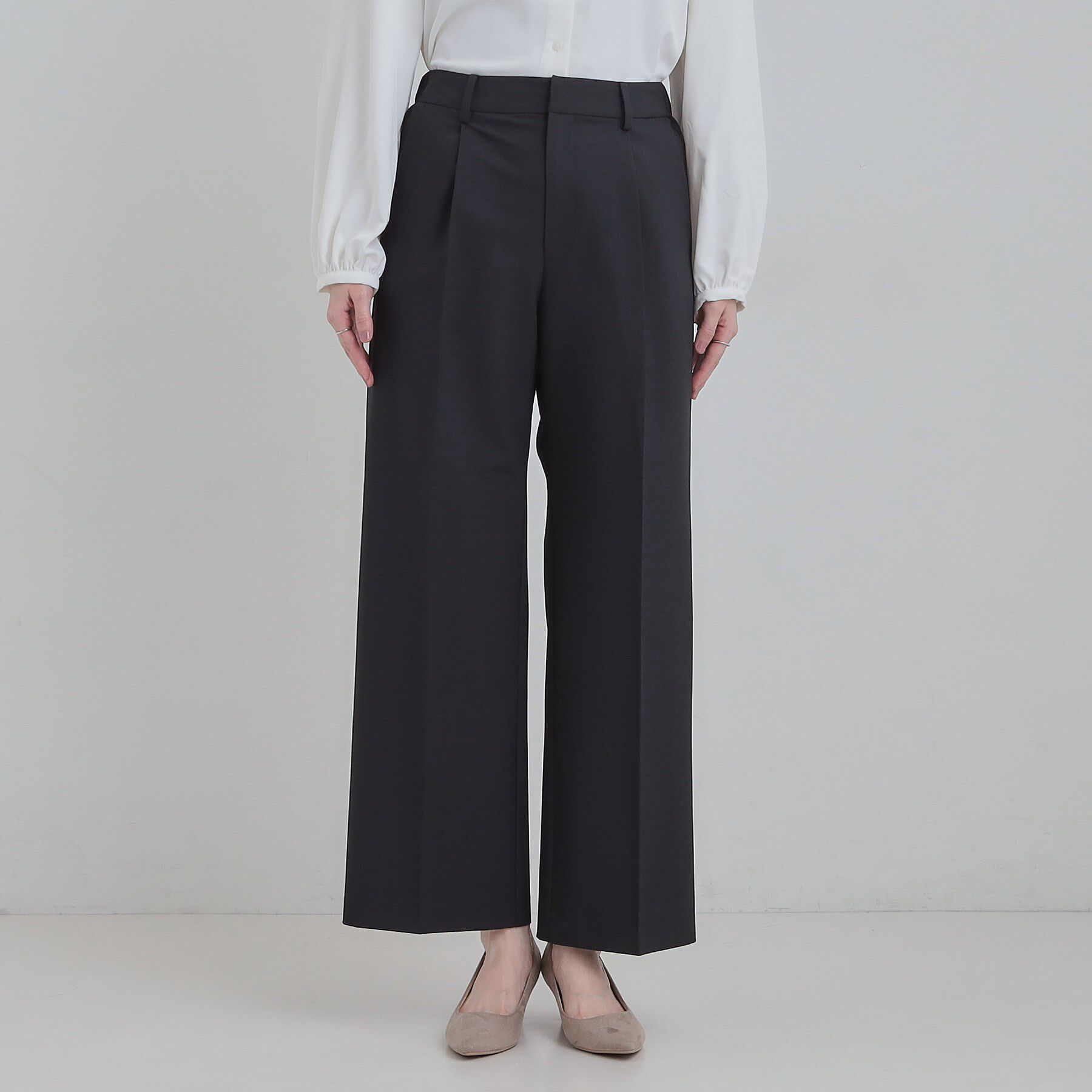 SHOO･LA･RUE「【洗濯機可/セットアップ可】サラっと軽やか ワイドストレートパンツ」|その他|