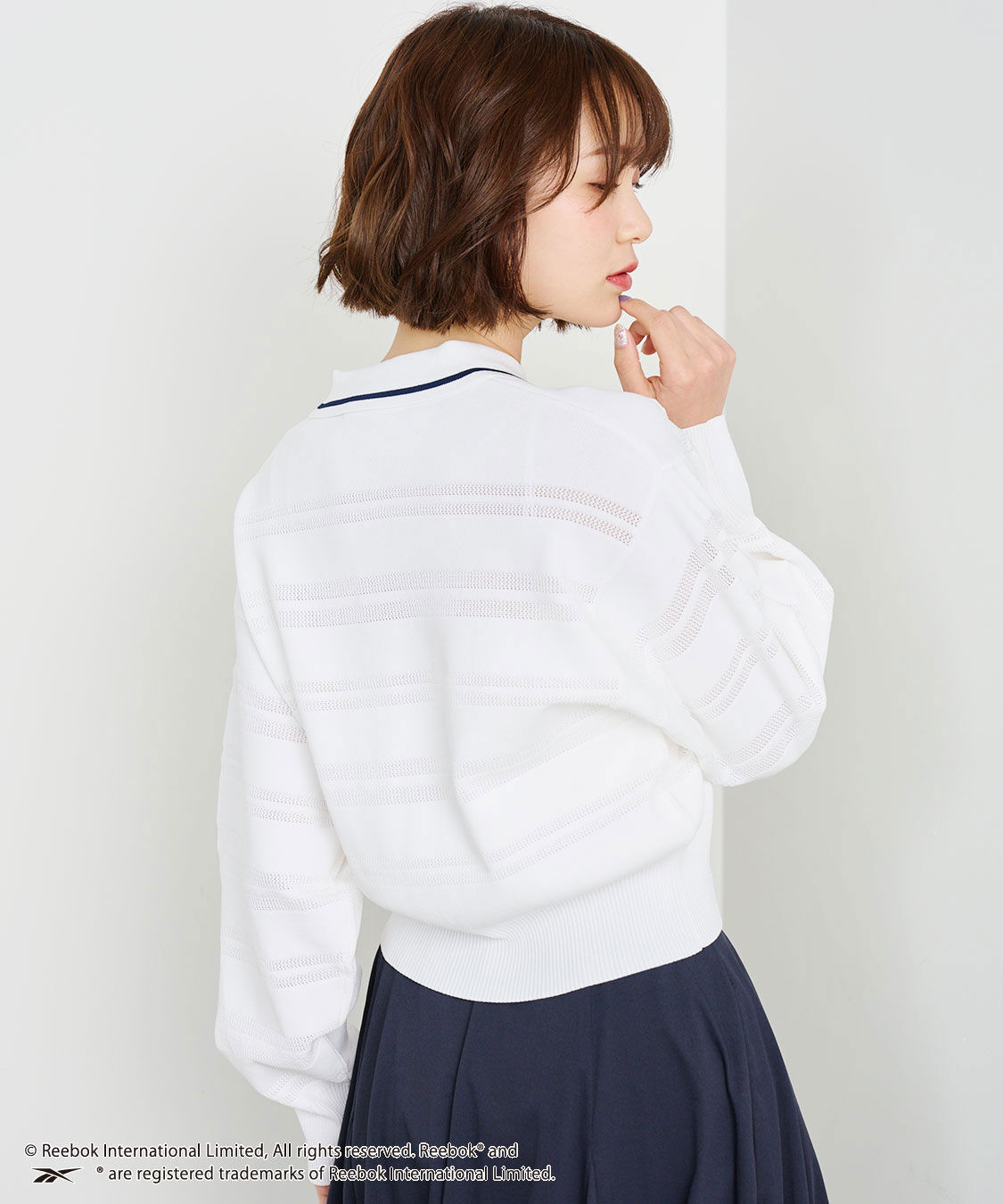 COCO DEAL「《COCO DEAL/Reebok》メッシュボーダーポロニット」|ポロシャツ|