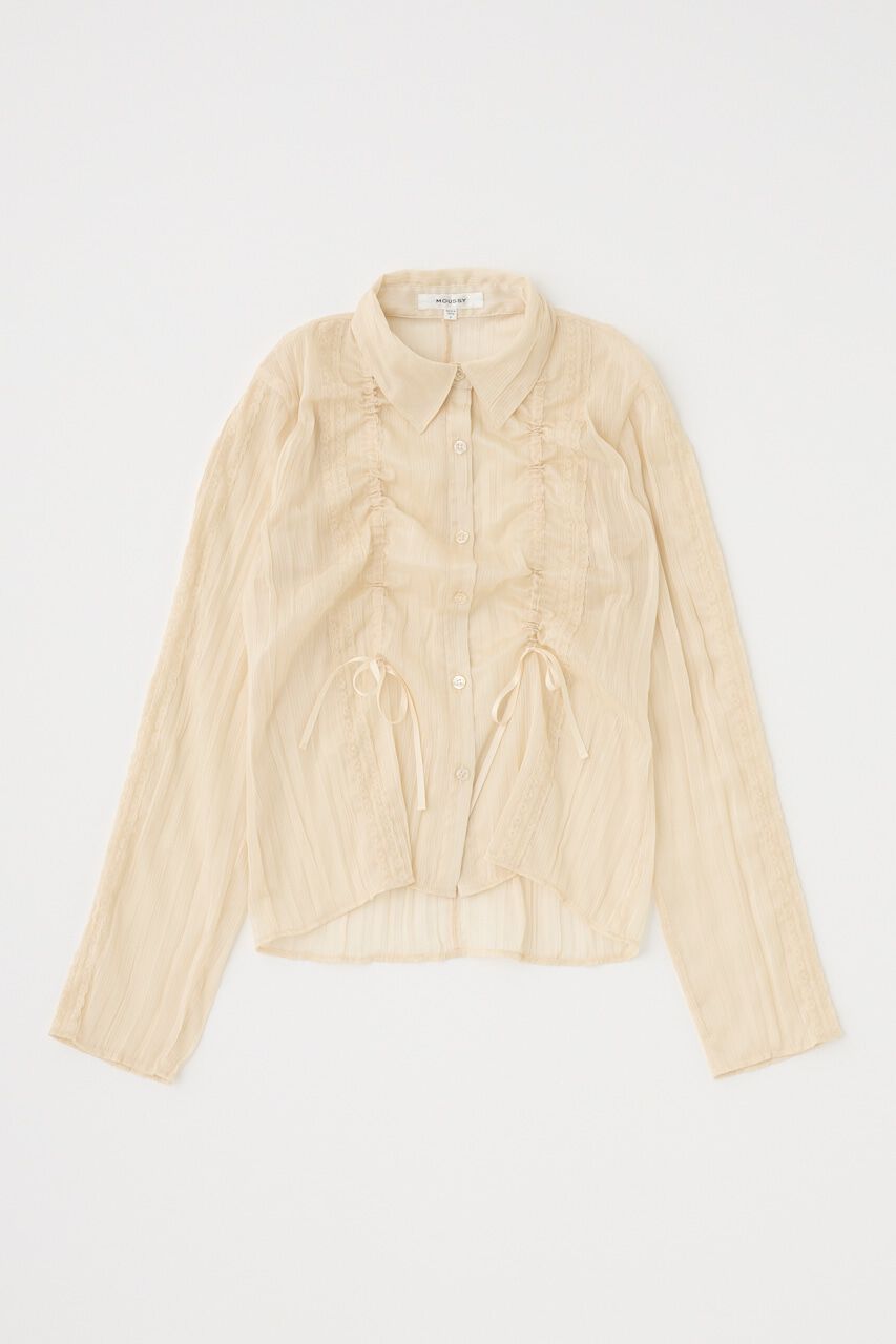MOUSSY「LACY TAPE シアーシャツ」|シャツ・ブラウス|L/BEG1