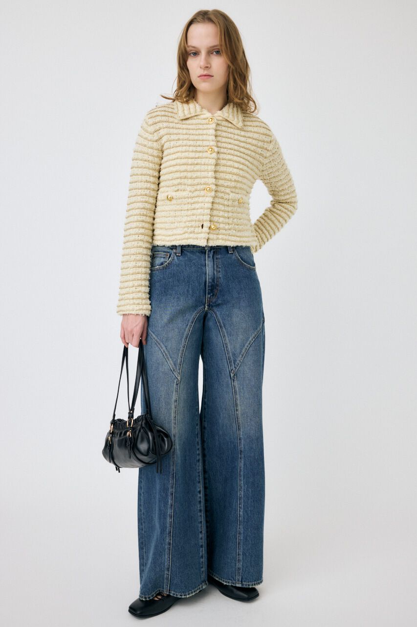 MOUSSY「TWEEDY ニットカーディガン」|ニット・セーター|