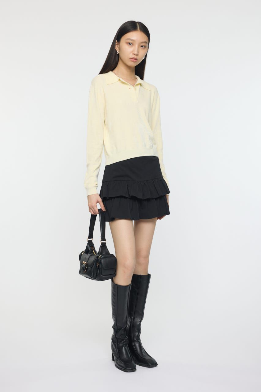 MOUSSY「VELOUR TOUCH KNIT ポロ」|Tシャツ・カットソー|