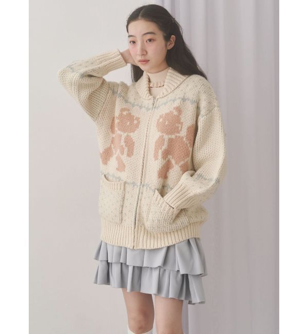 merry jenny「bear cowichan knit」|カーディガン|