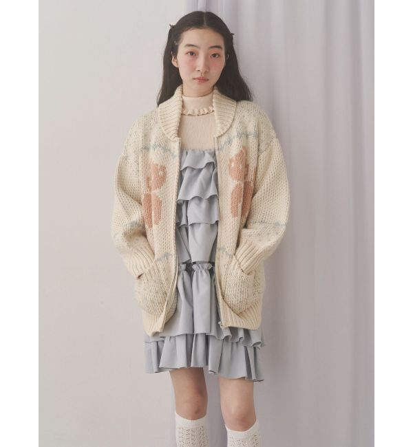 merry jenny「bear cowichan knit」|カーディガン|
