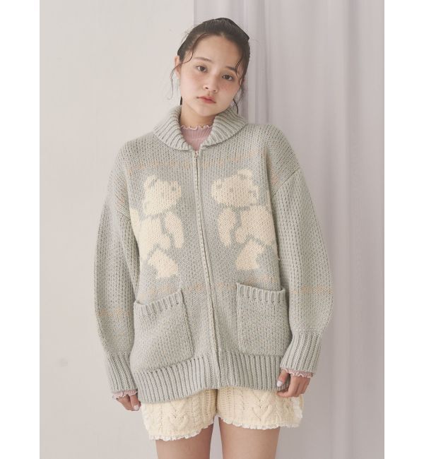 merry jenny「bear cowichan knit」|カーディガン|