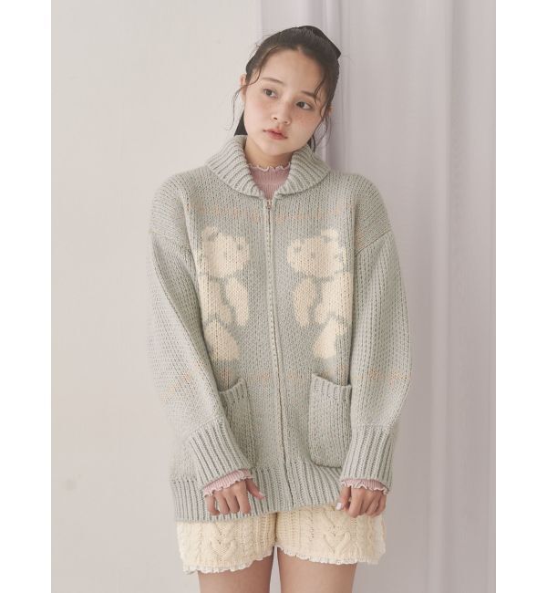 merry jenny「bear cowichan knit」|カーディガン|