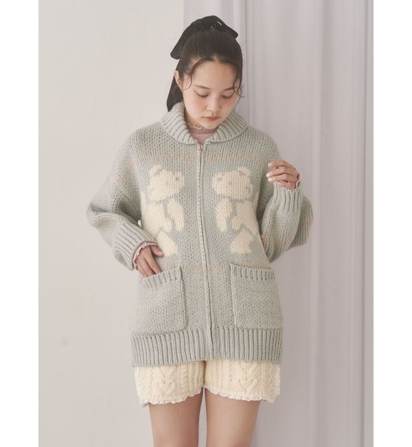 merry jenny「bear cowichan knit」|カーディガン|