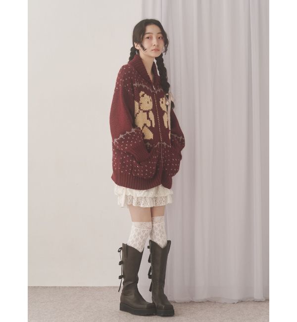 merry jenny「bear cowichan knit」|カーディガン|