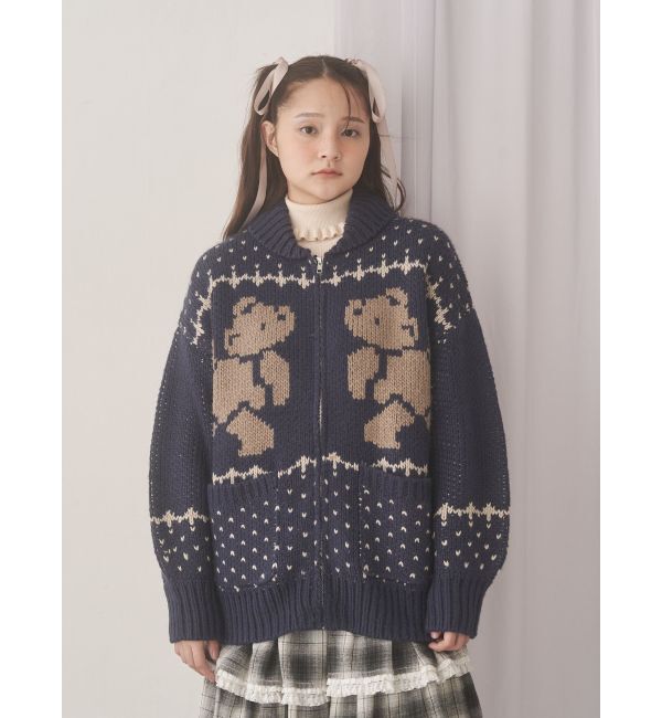 merry jenny「bear cowichan knit」|カーディガン|