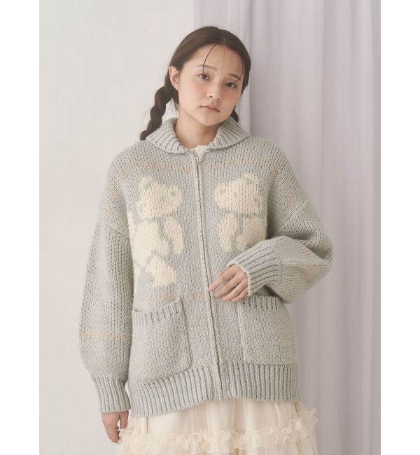 merry jenny「bear cowichan knit」|カーディガン|