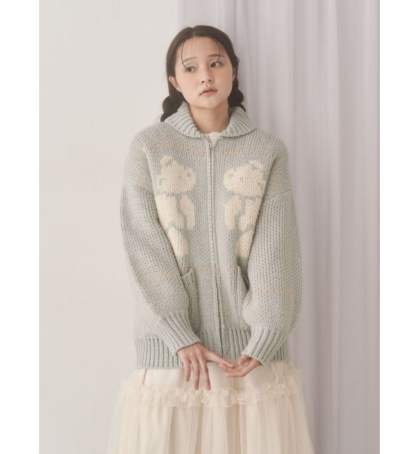 merry jenny「bear cowichan knit」|カーディガン|
