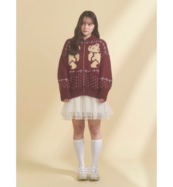 merry jenny「bear cowichan knit」|カーディガン|