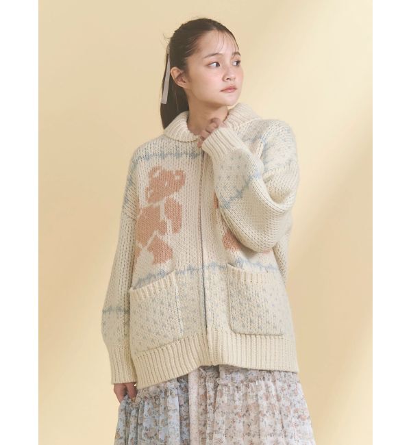 merry jenny「bear cowichan knit」|カーディガン|