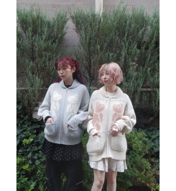 merry jenny「bear cowichan knit」|カーディガン|