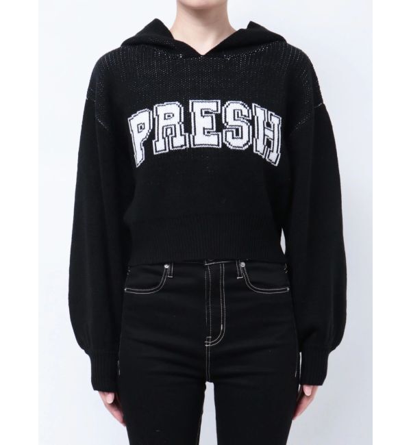 GYDA「PRESH short ニットパーカー」|ニット・セーター|