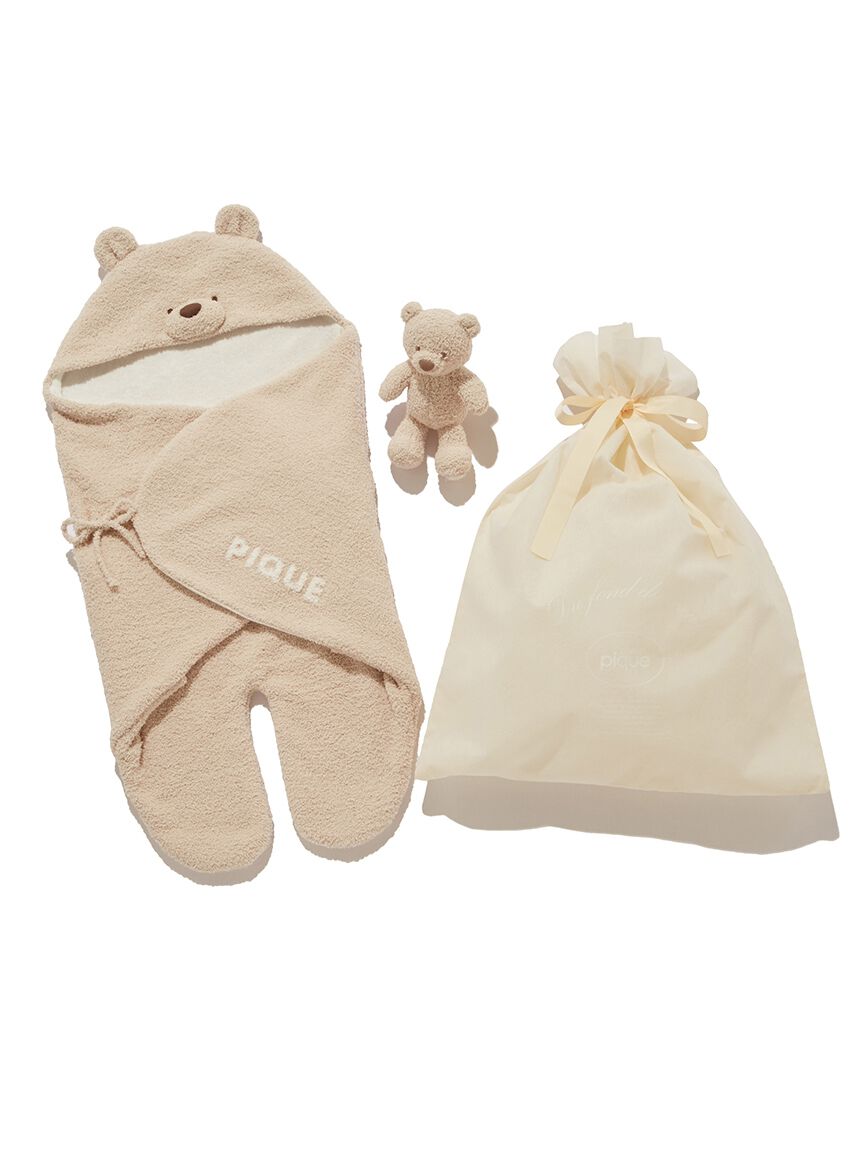 GELATO PIQUE KIDS & BABY「【ラッピング済み】【BABY】パウダーベアおくるみ＆ぬいぐるみSET」|その他ベビー用品|BEG